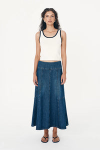 ROWIE VASHTI DENIM MIDI SKIRT