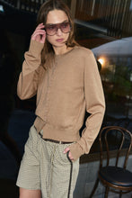Load image into Gallery viewer, ROWIE MAEVE MERINO CARDIGAN FAWN MARLE
