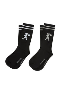 KAREN WALKER RUNAWAY GIRL SOCKS 2 PACK BLACK/BLACK