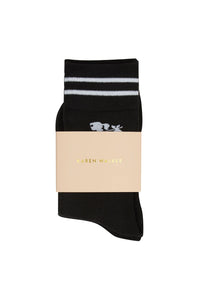 KAREN WALKER RUNAWAY GIRL SOCKS 2 PACK BLACK/BLACK