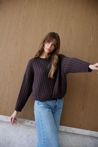 KINNEY WILLA CABLE KNIT CHOCOLATE