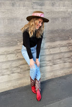 Load image into Gallery viewer, DARK HAMPTON x KAYLEE BELL COWBOY UP PINK PETITE SILK SCARF
