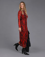 Load image into Gallery viewer, STORM SHADOW MESH KNIT DRESS RED PRINT
