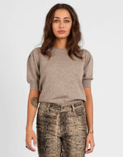 Load image into Gallery viewer, STORM SHORT SLEEVE MERINO CASHMERE SWEATER TAUPE
