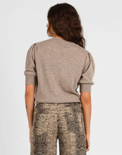 Load image into Gallery viewer, STORM SHORT SLEEVE MERINO CASHMERE SWEATER TAUPE
