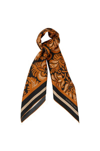 KAERN WALKER TAPESTRY FLORAL CLASSIC SCARF TOBACCO MULTI