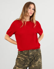Load image into Gallery viewer, STORM TEXTURED MERINO TEE RED

