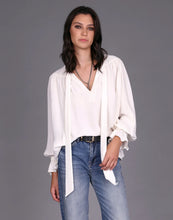 Load image into Gallery viewer, STORM TIE FRONT TOP IVORY
