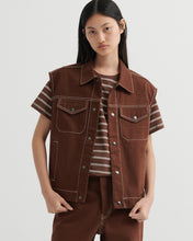 Load image into Gallery viewer, KOWTOW WORKER VEST BROWN DENIM

