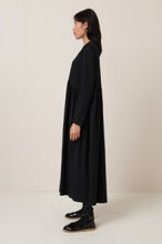 Load image into Gallery viewer, KOWTOW LONG SLEEVE GATHER DRESS BLACK
