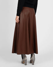 Load image into Gallery viewer, STORM VEGAN LEATHER MIDI SKIRT TOFFEE
