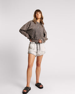 ONE TEASPOON BOWER BIRD RETRO SWEATER CHARCOAL