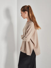 Load image into Gallery viewer, JULIETTE HOGAN LOUNGE CREW SWEATER BISCUIT MARLE
