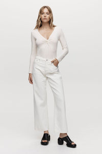 MARLE WIDE LEG JEAN IVORY