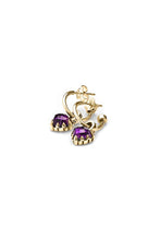 Load image into Gallery viewer, STOLEN GIRLFRIENDS CLUB GOLD LOVE ANCHOR EARRINGS AMETHYST
