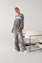 Load image into Gallery viewer, TAYLOR STRIPE OBSERVE SWEATER CHARCOAL/IVORY
