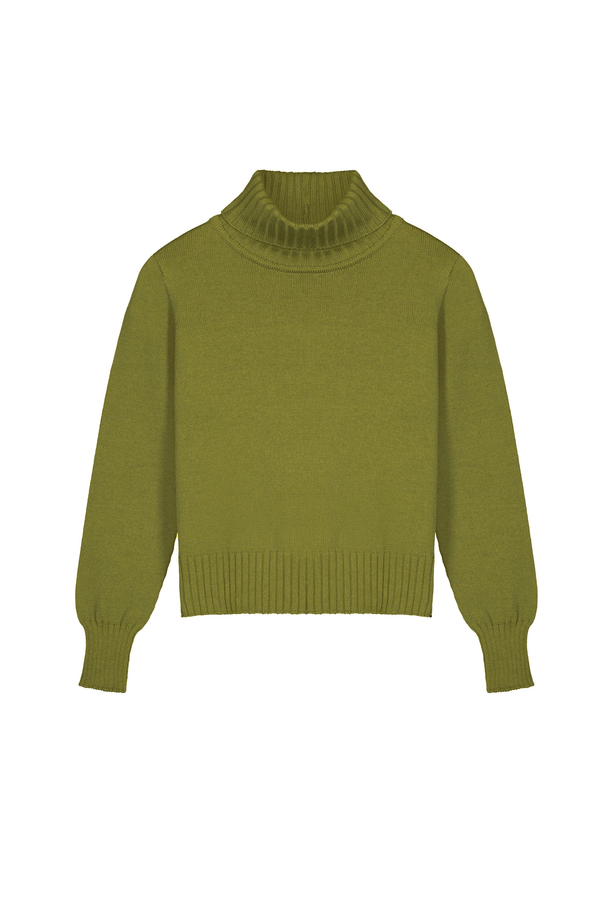 STANDARD ISSUE MERINO CROP FUNNEL NECK JUMPER SAP