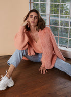 WISH IRIS FUR JACKET PEACH