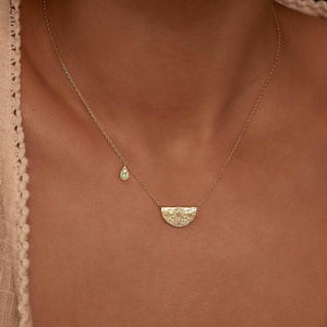 BY CHARLOTTE GOLD PROTECT YOUR HEART LOTUS BIRTHSTONE NECKLACE - AUGUST