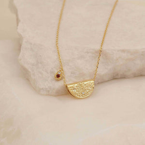 BY CHARLOTTE GOLD LOVE AND BE LOVED LOTUS BIRTHSTONE NECKLACE - JANUARY