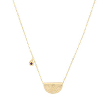 Load image into Gallery viewer, BY CHARLOTTE GOLD AWAKEN YOUR SENSES LOTUS BIRTHSTONE NECKLACE - FEBRUARY
