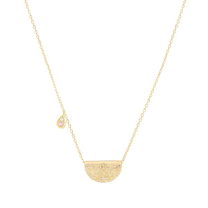 BY CHARLOTTE GOLD RADIATE YOUR LIGHT LOTUS BIRTHSTONE NECKLACE - OCTOBER