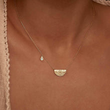 Load image into Gallery viewer, BY CHARLOTTE GOLD CALM YOUR SOUL LOTUS BIRTHSTONE NECKLACE - MARCH
