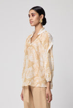 Load image into Gallery viewer, ONCE WAS ARLO RAGLAN SLEEVE SILK COTTON BLOUSE WITH TWIST SLEEVE
