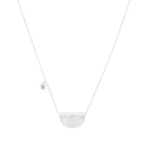 BY CHARLOTTE SILVER NURTURE YOUR HEART LOTUS BIRTHSTONE NECKLACE - MAY