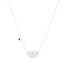 Load image into Gallery viewer, BY CHARLOTTE SILVER EMBRACE YOUR PATH LOTUS BIRTHSTONE NECKLACE - JULY
