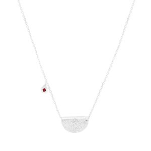 BY CHARLOTTE SILVER EMBRACE YOUR PATH LOTUS BIRTHSTONE NECKLACE - JULY