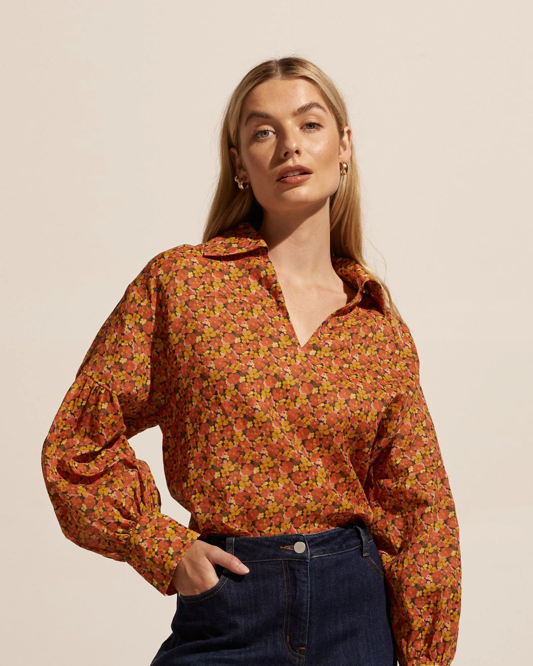 ZOE KRATZMANN BOUNTY TOP SUNSET FLORAL