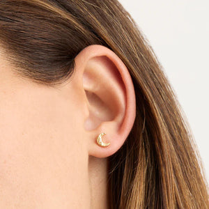 BY CHARLOTTE GOLD WANING CRESCENT STUD EARRINGS